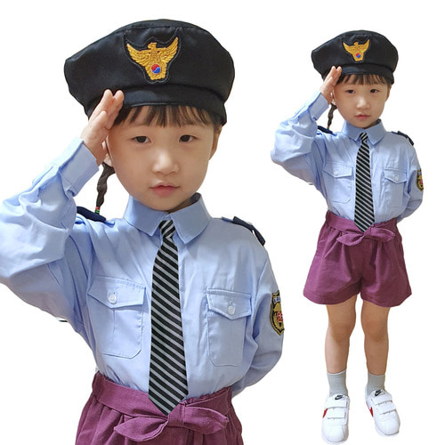 아동 경찰관 의상 역할놀이 직업체험 유치원 CW44